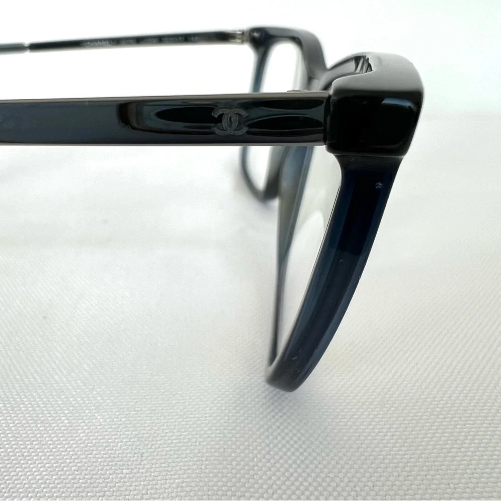 CHANEL 3379 c.508 Cats Eye Frames Dark Blue Transparent Prescription Eyeglasses